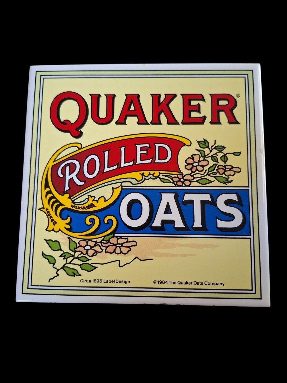 Source Unknown Quaker Rolled Oats Decorative Tile - Red, Blue, Yellow